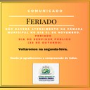 Câmara Municipal de Barrolândia anuncia recesso no dia 1º de novembro