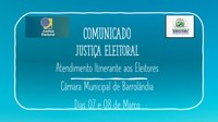 Comunicado: atendimento itinerante da Justiça Eleitoral