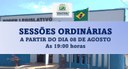 Sessões Ordinárias de Agosto